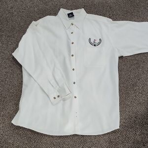 Chaps White Button-Up Shirt